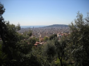 Vue d'en haut du "Park Güell" de Barcelone...